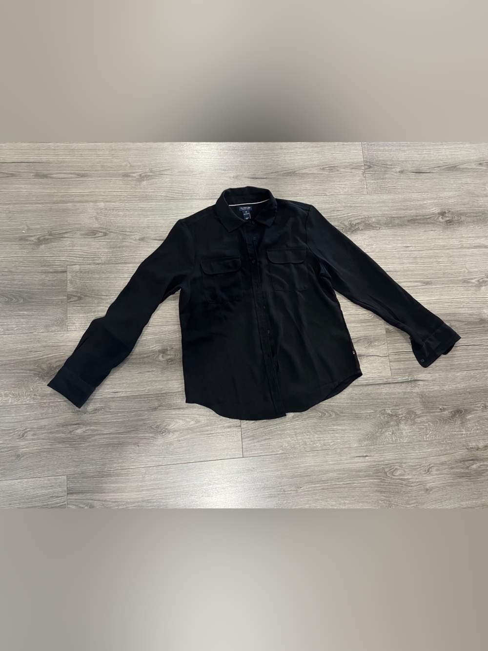 U.S. Polo Assn. Black Collared Button-Front Shirt